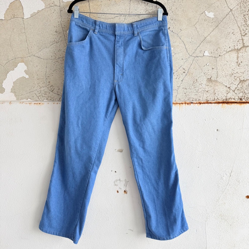 Vtg 70s Wrangler Jeans Western Rancher Pants Made in USA Blue Trousers 36 x 29